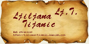 Ljiljana Tijanić vizit kartica